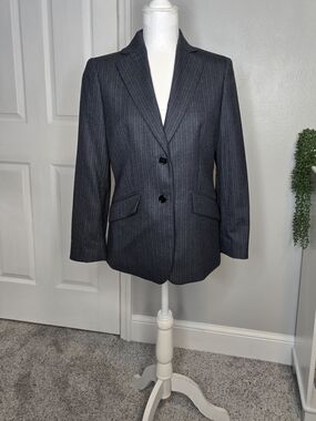 Brooks Brothers 346 Women's Navy Pinstripe Wool Blazer Suit Jacket Size 4